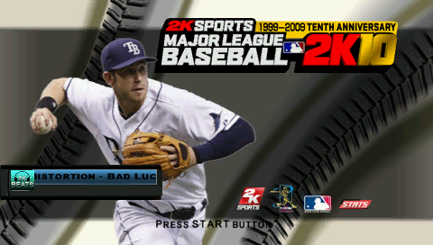Major League Baseball 2K10 title screen for PSP